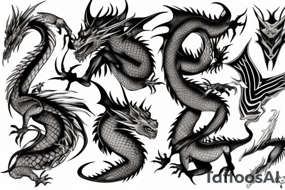 Dragon demon tattoo idea
