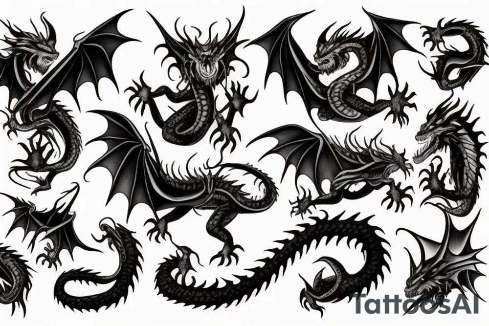 Dragon demon tattoo idea