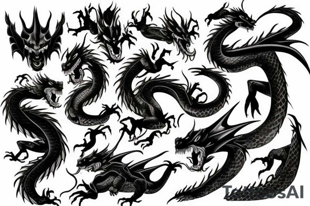 Dragon demon tattoo idea