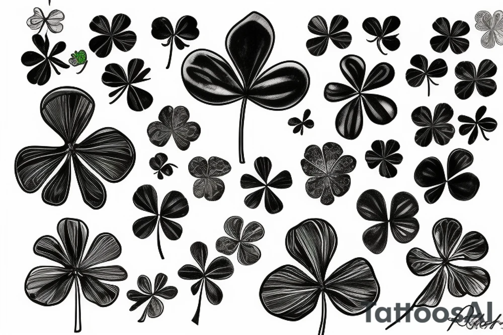 8 and four-leaf clover tattoo idea
