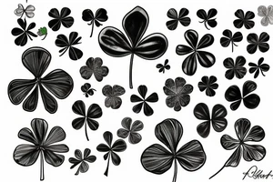 8 and four-leaf clover tattoo idea