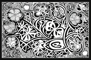 8 and four-leaf clover tattoo idea