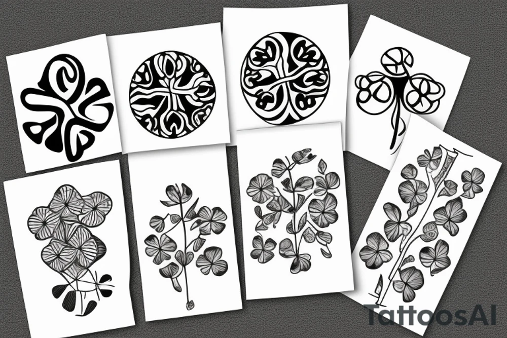 8 and four-leaf clover tattoo idea
