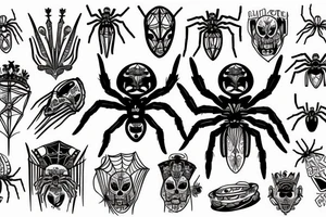 Spider with Roman crown tattoo idea