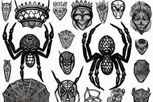 Spider with Roman crown tattoo idea