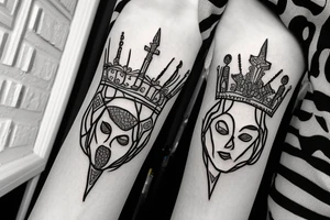 spider wearing a roman crown tattoo idea