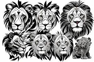 lion with
 cubs tattoo idea