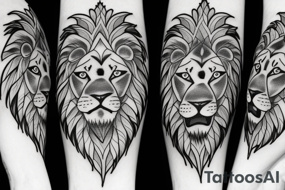 lion with
 cubs tattoo idea