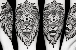 lion with
 cubs tattoo idea