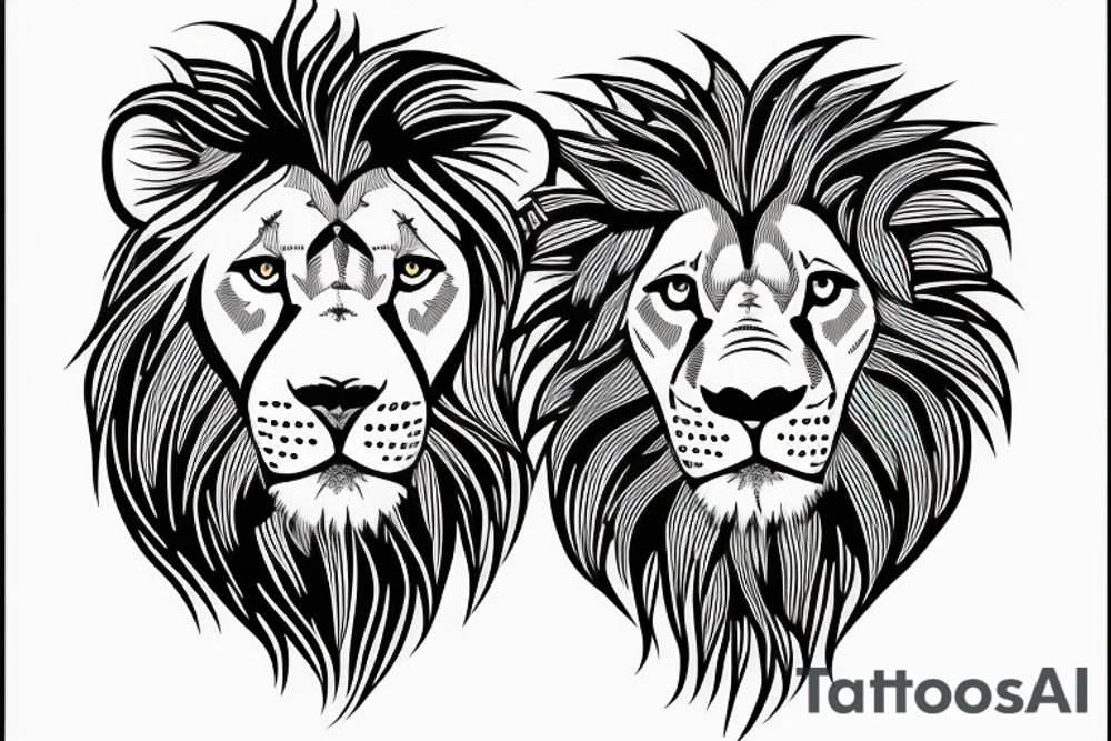 lion with
 cubs tattoo idea