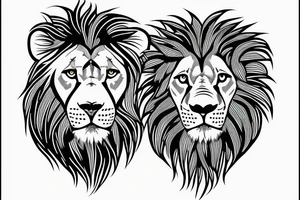 lion with
 cubs tattoo idea