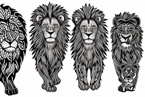 lion with
 cubs tattoo idea