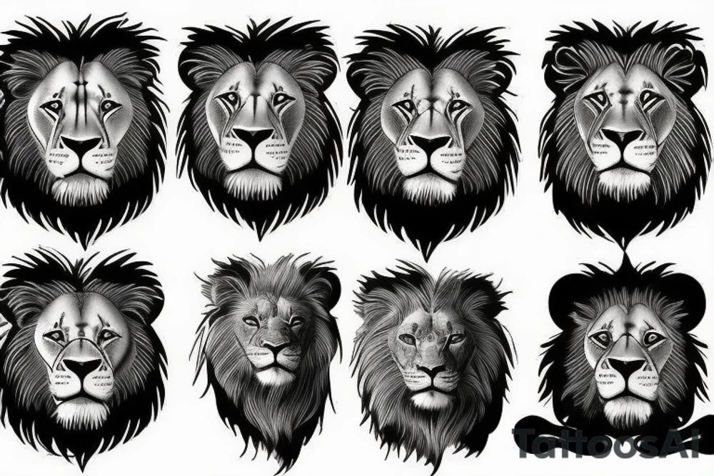 lion with cubs tattoo idea