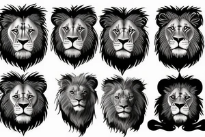 lion with cubs tattoo idea
