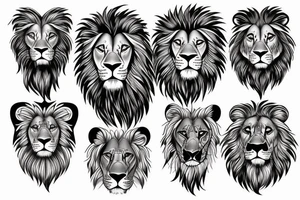Lion with children tattoo idea