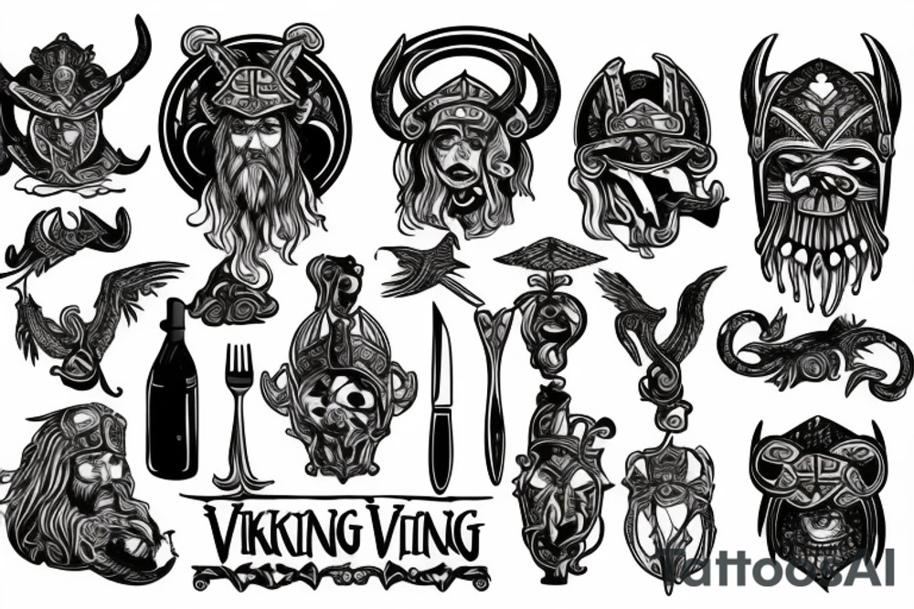 Viking Dining in Valhalla tattoo idea