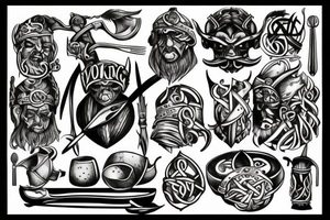 Viking Dining in Valhalla tattoo idea