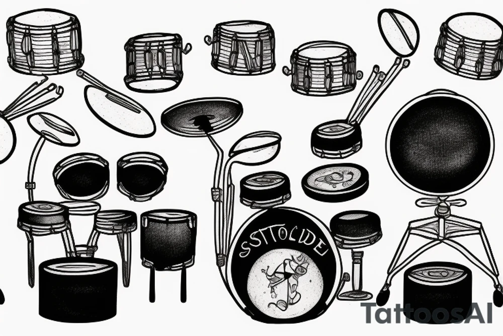 Staffordshire playing drums tattoo idea