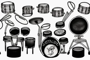 Staffordshire playing drums tattoo idea
