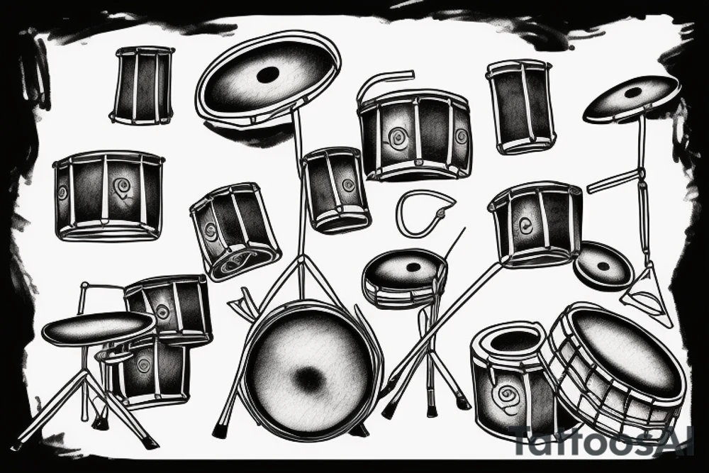 Staffordshire playing drums tattoo idea