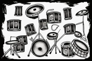 Staffordshire playing drums tattoo idea