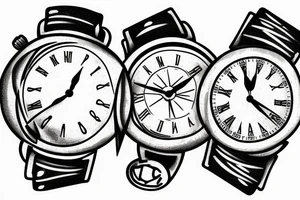 3 hands together (old, adult, young) with a watch tattoo idea