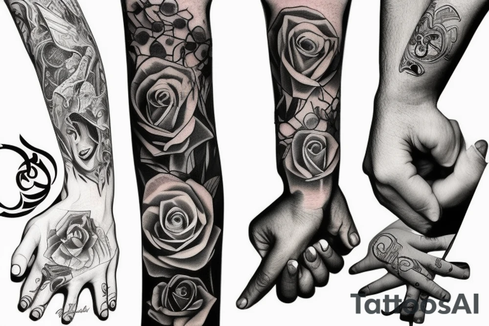 3 hands together (old, adult, young) tattoo idea