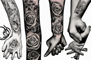 3 hands together (old, adult, young) tattoo idea