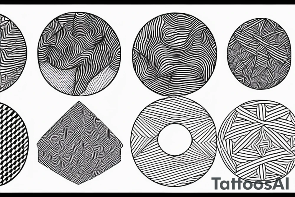 mountain range in a geometric circle tattoo idea