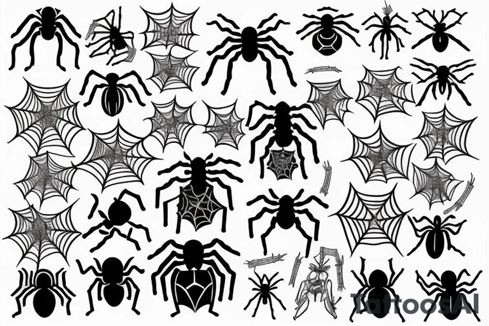Black spider on spider web tattoo idea