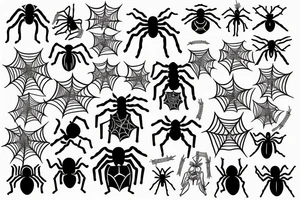 Black spider on spider web tattoo idea
