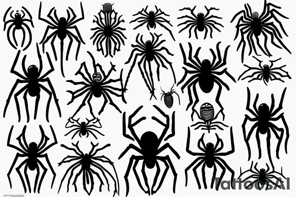Black spider on spider web tattoo idea