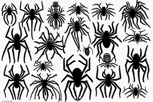 Black spider on spider web tattoo idea