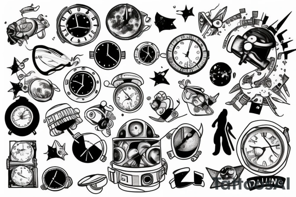 Astronaut falling In time tattoo idea