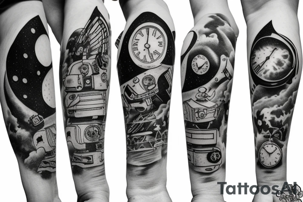 Astronaut falling In time tattoo idea