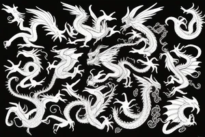 skinny flying dragon tattoo idea