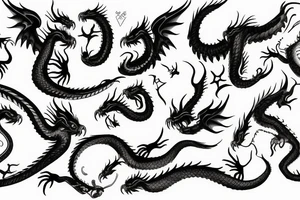skinny flying dragon tattoo idea