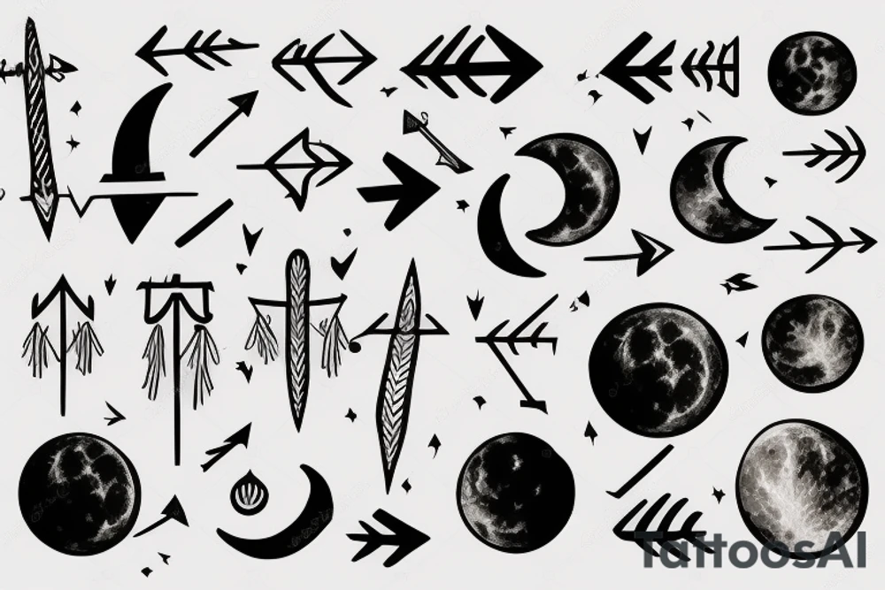 moon with a arrow tattoo idea
