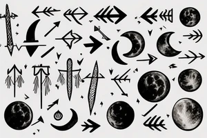 moon with a arrow tattoo idea
