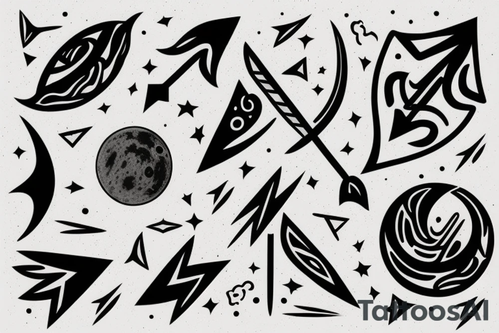 moon with a arrow tattoo idea