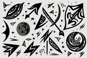 moon with a arrow tattoo idea