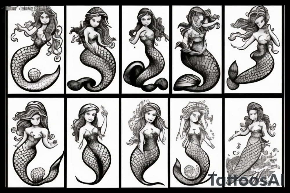 The little mermaid statue tattoo idea