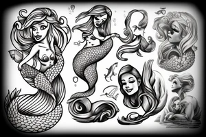 The little mermaid statue tattoo idea