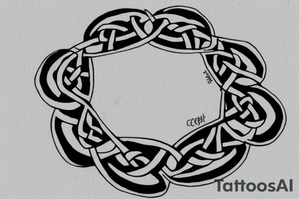 Celtic knot bracelet with 7 stars tattoo idea