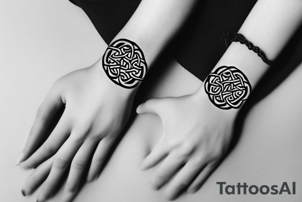 Celtic knot bracelet with 7 stars tattoo idea
