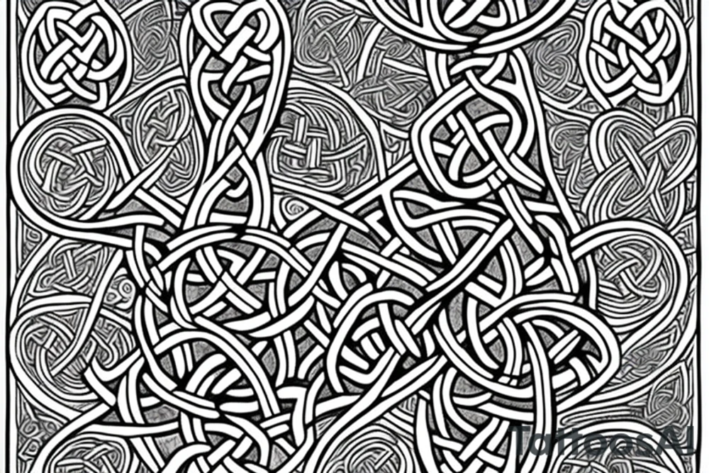 Celtic knot with 7 stars tattoo idea