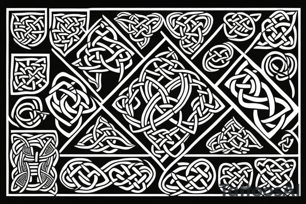 Celtic knot with 7 stars tattoo idea
