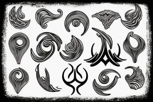 trident with waves tattoo idea