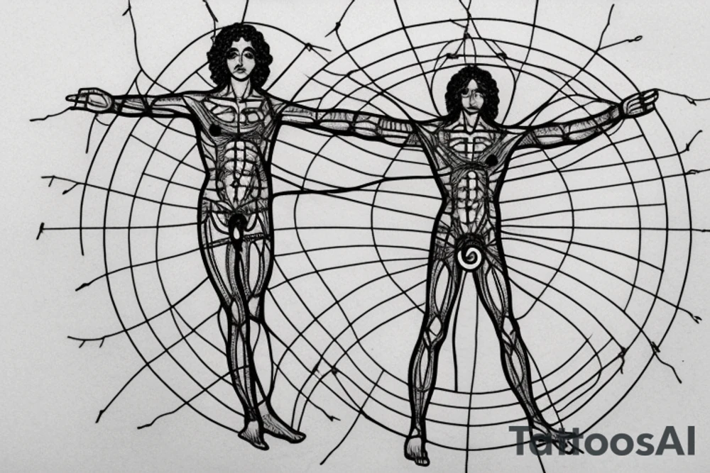 vitruvian man tattoo idea