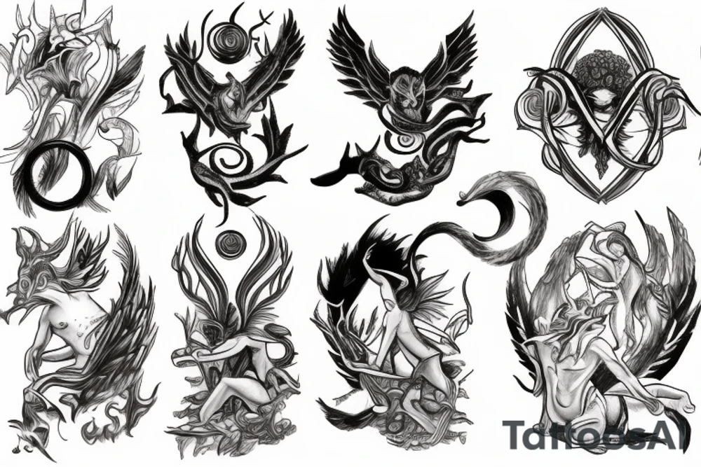 couple of mythological signs tattoo idea